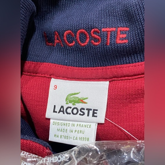 NWT Lacoste Half Zip Lightweight Interlock Sweatshirt size 9 - Picture 9 of 9